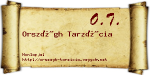Országh Tarzícia névjegykártya