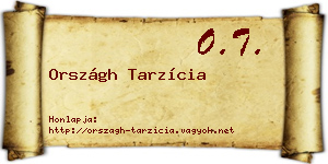 Országh Tarzícia névjegykártya